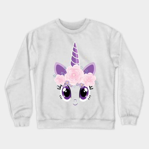 Purple Unicorn Crewneck Sweatshirt by FungibleDesign